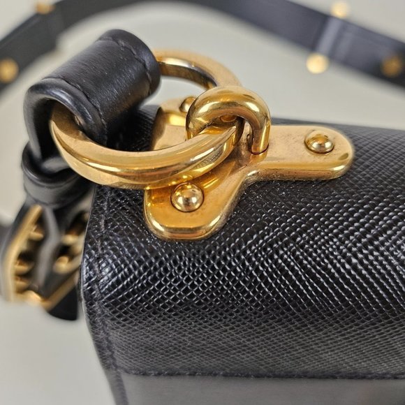 Prada Cahier Medium Black Leather Cross Body Bag - Picture 7 of 10